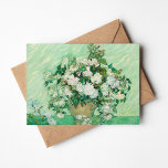 Tarjeta Rosas | Vincent Van Gogh<br><div class="desc">Rosas (1890) del artista holandés post-impresionista Vincent Van Gogh. El trabajo original es una pintura al óleo sobre lienzo que representa una vida quieta de rosas blancas contra un fondo verde claro. Utilice las herramientas de diseño para agregar texto personalizado o personalizar la imagen.</div>