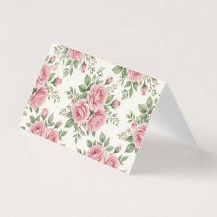 Tarjeta Rosas Vintage en Acuarela Rosa Floral Sin Costuras