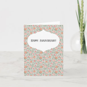 Tarjeta Rosas Vintage Perfectas Rosa y Melocotón