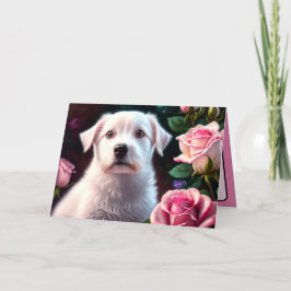 Tarjeta Rosas Y Colección De Perros Pequeños