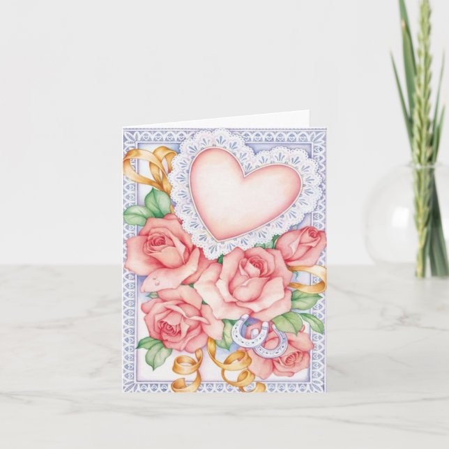 Tarjeta Rosas y corazón (Anverso)