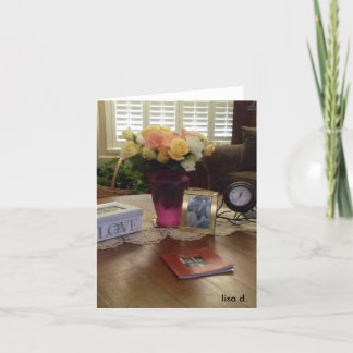 Tarjeta Rosas y cordón del vintage