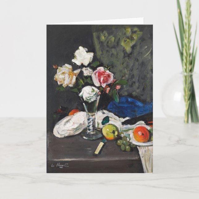 Tarjeta Rosas y frutas de por vida | George Leslie Hunter (Anverso)