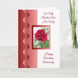 Tarjeta Rose Brother And Wife Personalised Anniversary