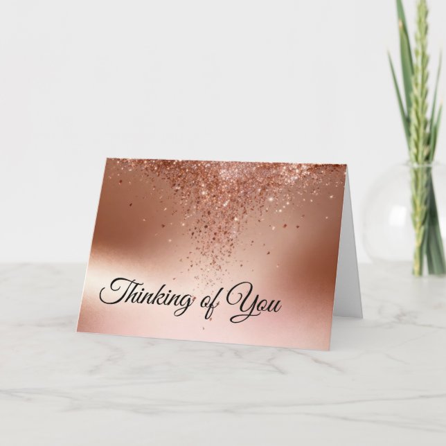 Tarjeta  Rose Gold Glitter Drip Sympathy (Anverso)
