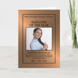 Tarjeta Rose Gold/Personalised Photo - Employee Award