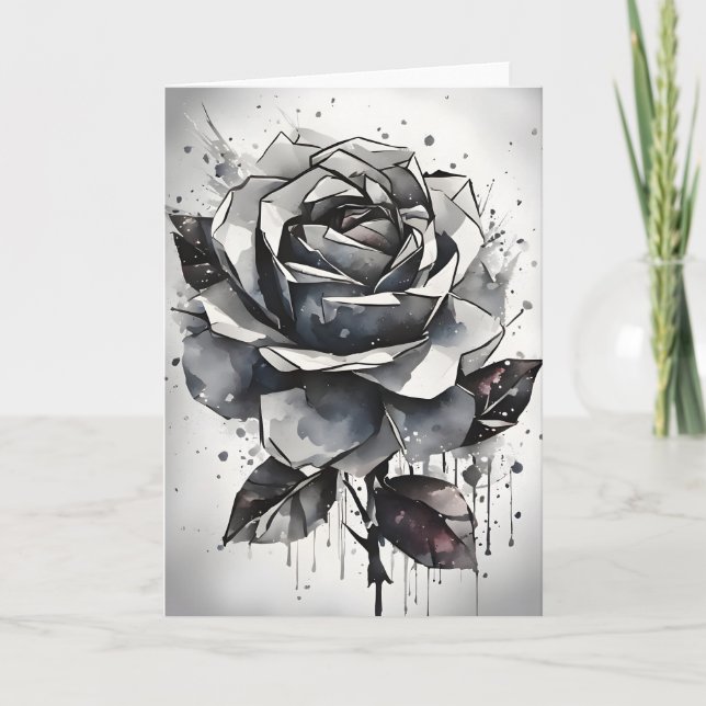 Tarjeta Rose - Watercolor flowers (Anverso)