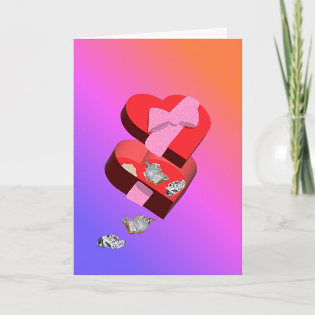 Tarjeta Roses are red, chocolates are gone (Anverso)