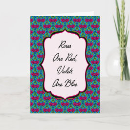 Tarjeta Roses Are Red Miss You Card | Whimsical Floral