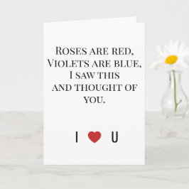 Tarjeta Roses Are Red Valentine's - I ♥ U Funny Romantic  