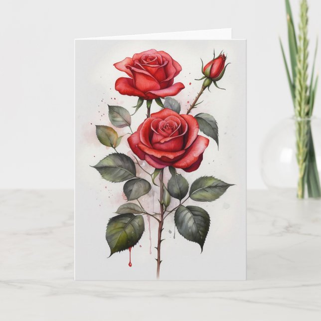 Tarjeta Roses rojos (Anverso)