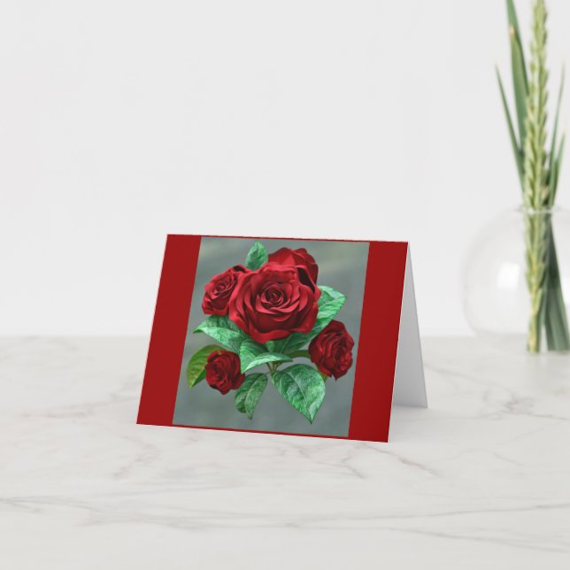 Tarjeta Roses Rojos... imagen encontrada, (Anverso)