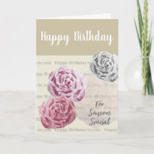 Roses Sketch Sentimental Birthday Card