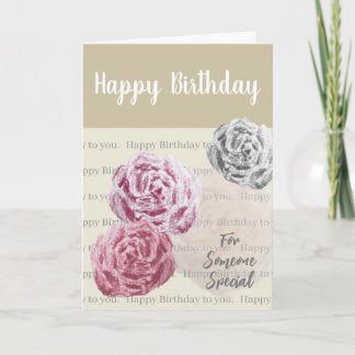 Tarjeta Roses Sketch Sentimental Birthday Card