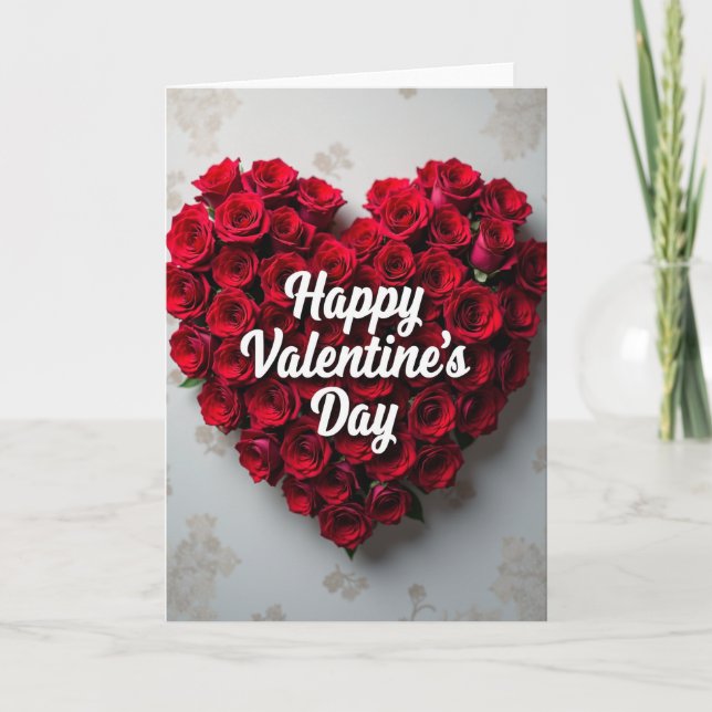 Tarjeta Roses Valentines Day Happy Card (Anverso)