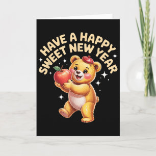 Tarjeta Rosh Hashaná Feliz Año Nuevo Dulce Cariño Oso Judí