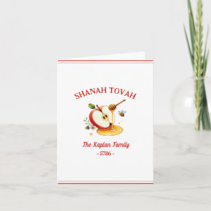 Tarjeta Rosh Hashaná Shanah Tová Miel de Manzana Familia