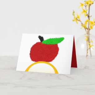 Tarjeta Rosh Hashanah ראש השנה manzana y miel con purpurin