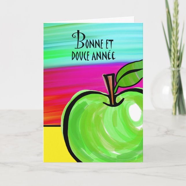 Tarjeta Rosh Hashanah en francés, Bonne et Douce A (Anverso)
