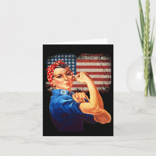 Tarjeta Rosie The Riveter La Bandera Estadounidense Usa Ro
