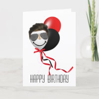 Rostro de hombre en globo de cumpleaños