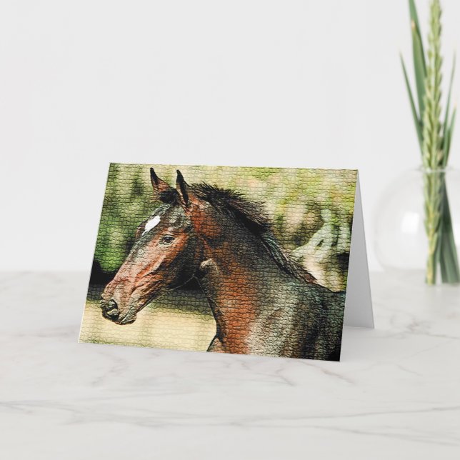 Tarjeta Rostro de mosaicos de caballos (Anverso)