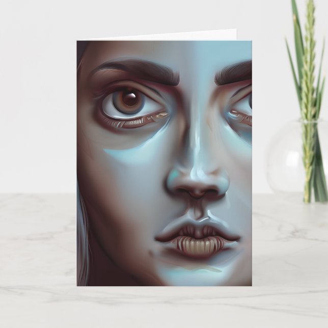 Tarjeta Rostro de mujer | Arte generado por IA (Anverso)