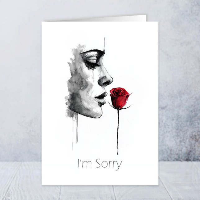Tarjeta Rostro de mujer triste lo siento (Subido por el creador)