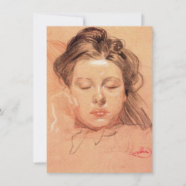 Tarjeta Rostro de niña durmiendo (de Frantisek Kupka)