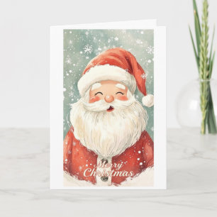 Tarjeta Rostro de Santa Claus deseándote una Feliz Navidad