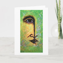 Rostro fragmentado verde y amarillo de Hassan Wahb