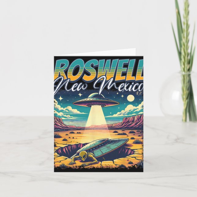 Tarjeta Roswell New Mexico 1947 Alien Abduction Ufo Crash  (Anverso)
