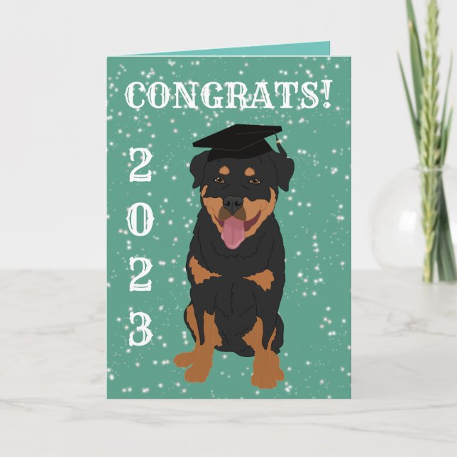 Tarjeta Rottweiler de graduación (Anverso)