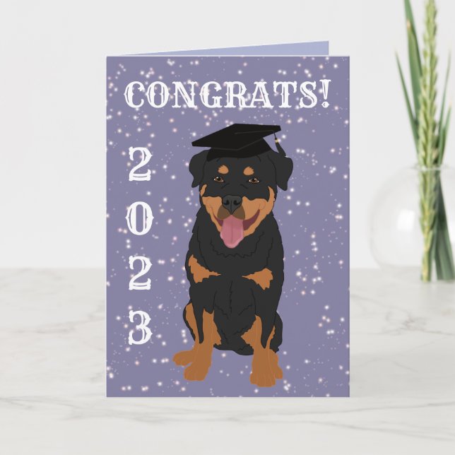 Tarjeta Rottweiler de graduación (Anverso)