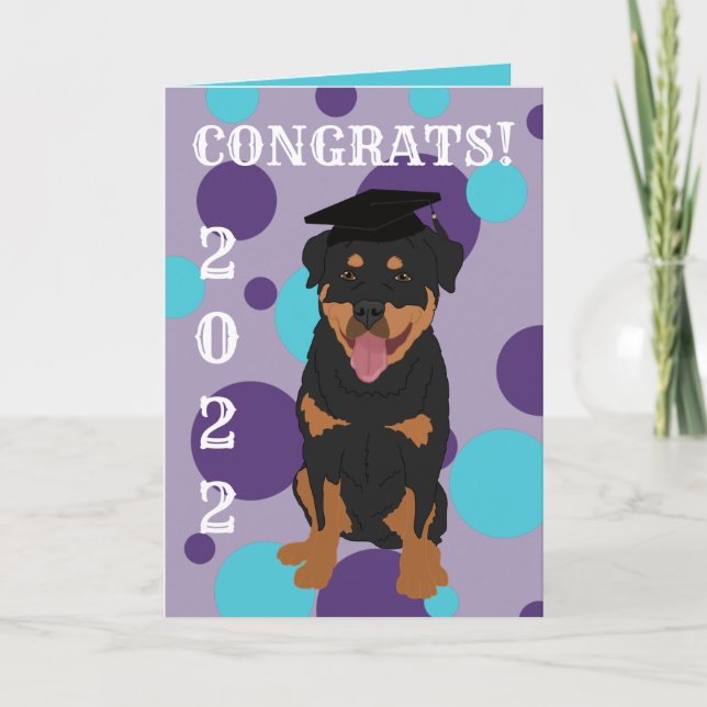 Tarjeta Rottweiler de graduación (Anverso)