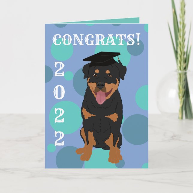 Tarjeta Rottweiler de graduación (Anverso)