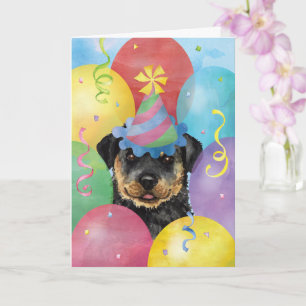 Tarjeta Rottweiler de los Globos de Cumpleaños