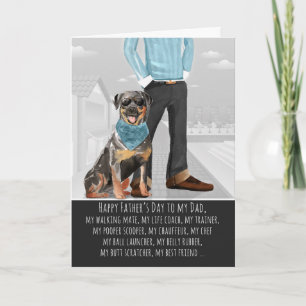 Tarjeta Rottweiler del Día del Padre divertido