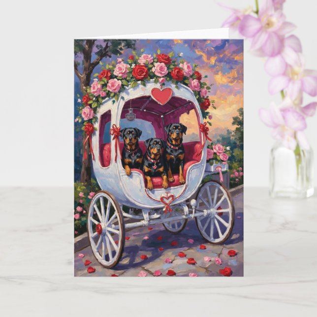 Tarjeta Rottweiler Dog Valentine's Day (Orquídea)