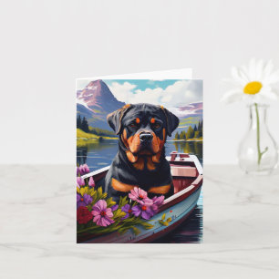 Tarjeta Rottweiler en una Paleta: Una Aventura Escénica