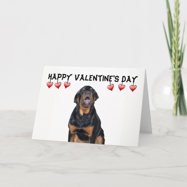 Tarjeta Rottweiler Grumpy el día de San Valentín (Anverso)