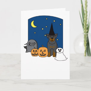 Tarjeta Rottweiler Halloween