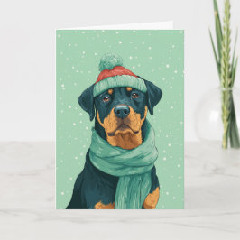 Tarjeta Rottweiler Holiday Greeting