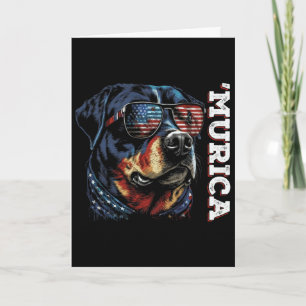 Tarjeta Rottweiler Patriótico Murica 4 De Julio Perro 