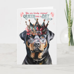 Tarjeta Rottweiler Reina Perra por un Día Cumpleaños Diver