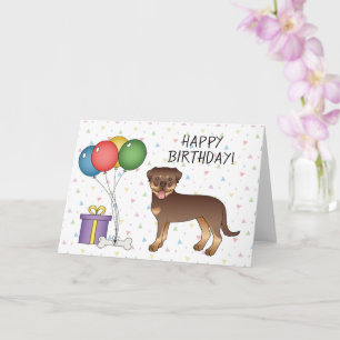 Tarjeta Rottweiler Rojo y Beige Perro Lindo - Feliz Cumple