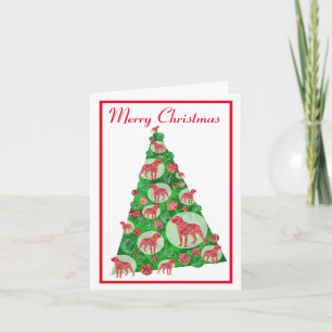 Tarjeta Rottweiler Rottie Dog Silhouette Christmas Tree Gr