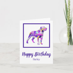 Tarjeta Rottweiler Rottie Perro Silueta Bonito Púrpura PY&