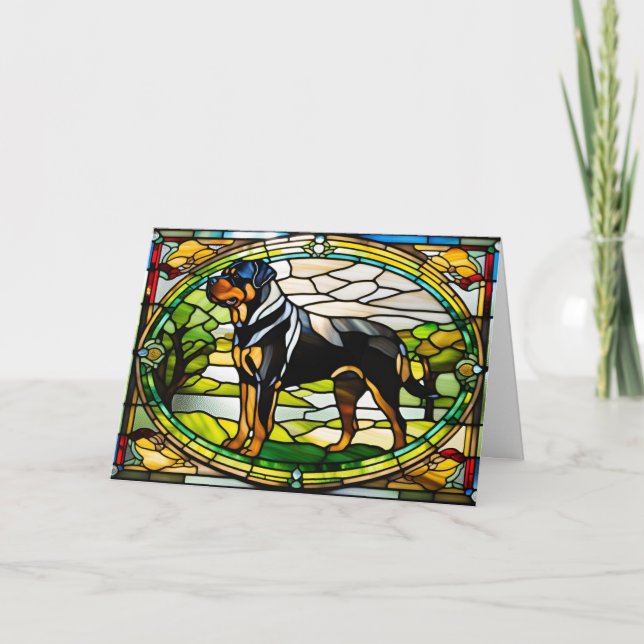 Tarjeta Rottweiler Sained Glass (Anverso)