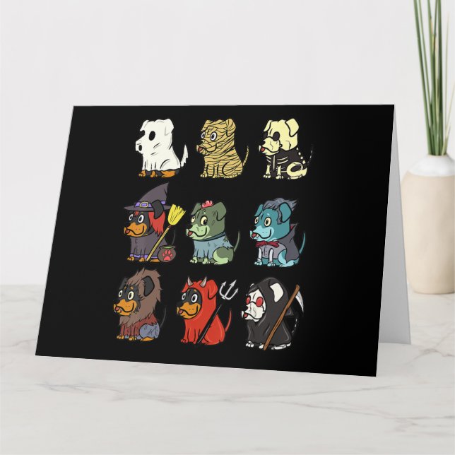 Tarjeta Rottweiler Scary Costumes Divertido regalo de Perr (Anverso)